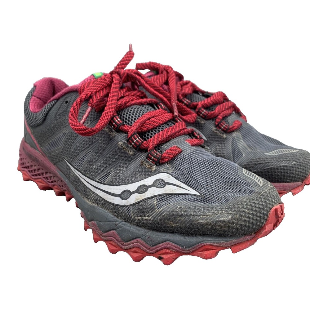 Saucony Men's Trail Running Shoes in Black and Red